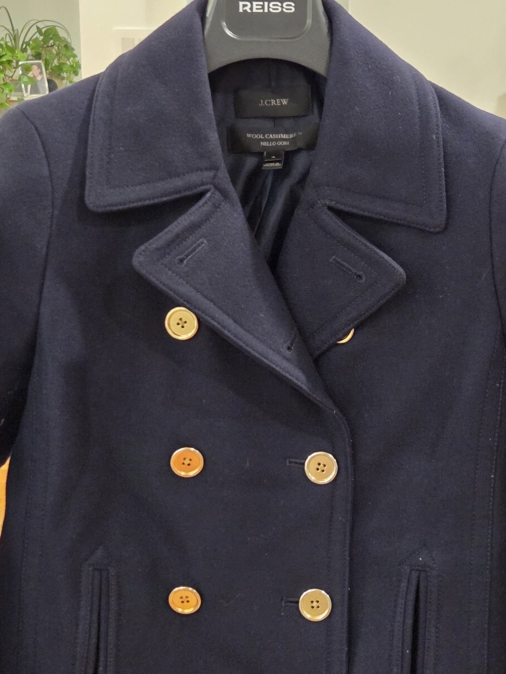 J. Crew Women's Wool-Cashmere Nello Gori Dark Navy Double Breasted   Peacoat (4)